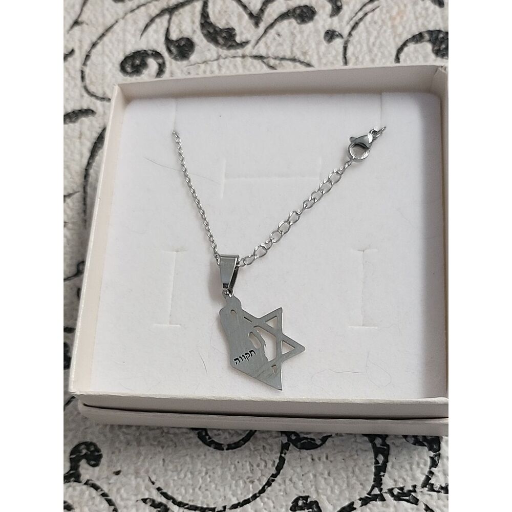 Silver Star of David Dove Pendant Necklace - Silver